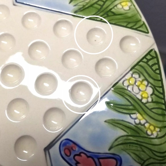 Rare Ceramic Chinese Checkers Cat And Butterfly Board And Marbles Complete Set - Picture 12 of 13